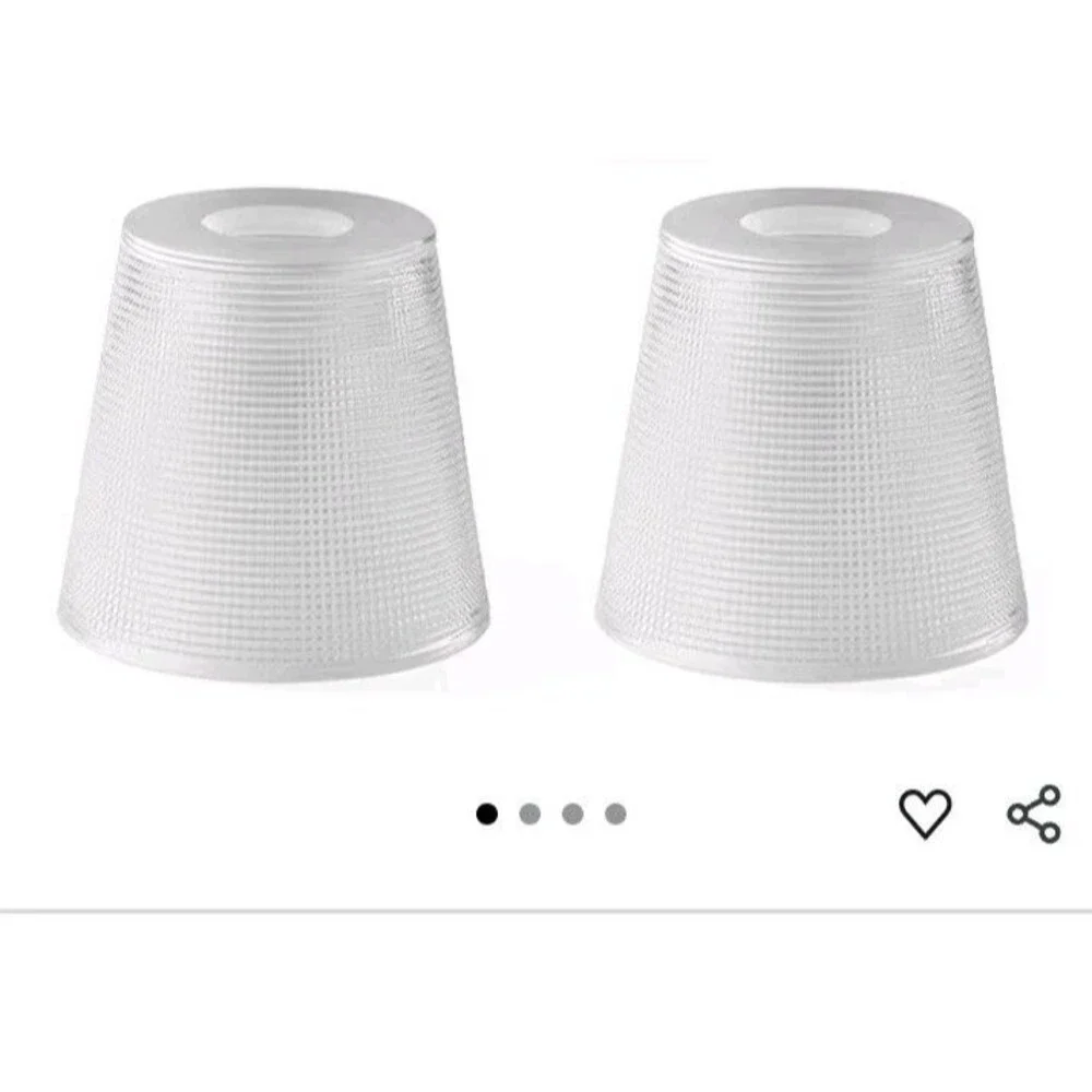 2PC Plaid Clear Glass Shades Cone Replacement Shades for Pendant Light Wall...